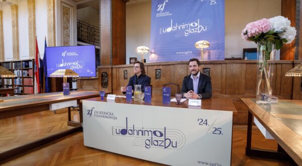 22.05.2024., Zagreb - Hrvatskom drzavnom arhivu Zagrebacka filharmonija predstavila je novu sezonu, a na konferenciji za medije sudjelovali su David Runz, sef dirigent Zagrebacke filharmonije i Filip Fak, ravnatelj Zagrebacke filharmonije. Photo: Tomislav Miletic/PIXSELL