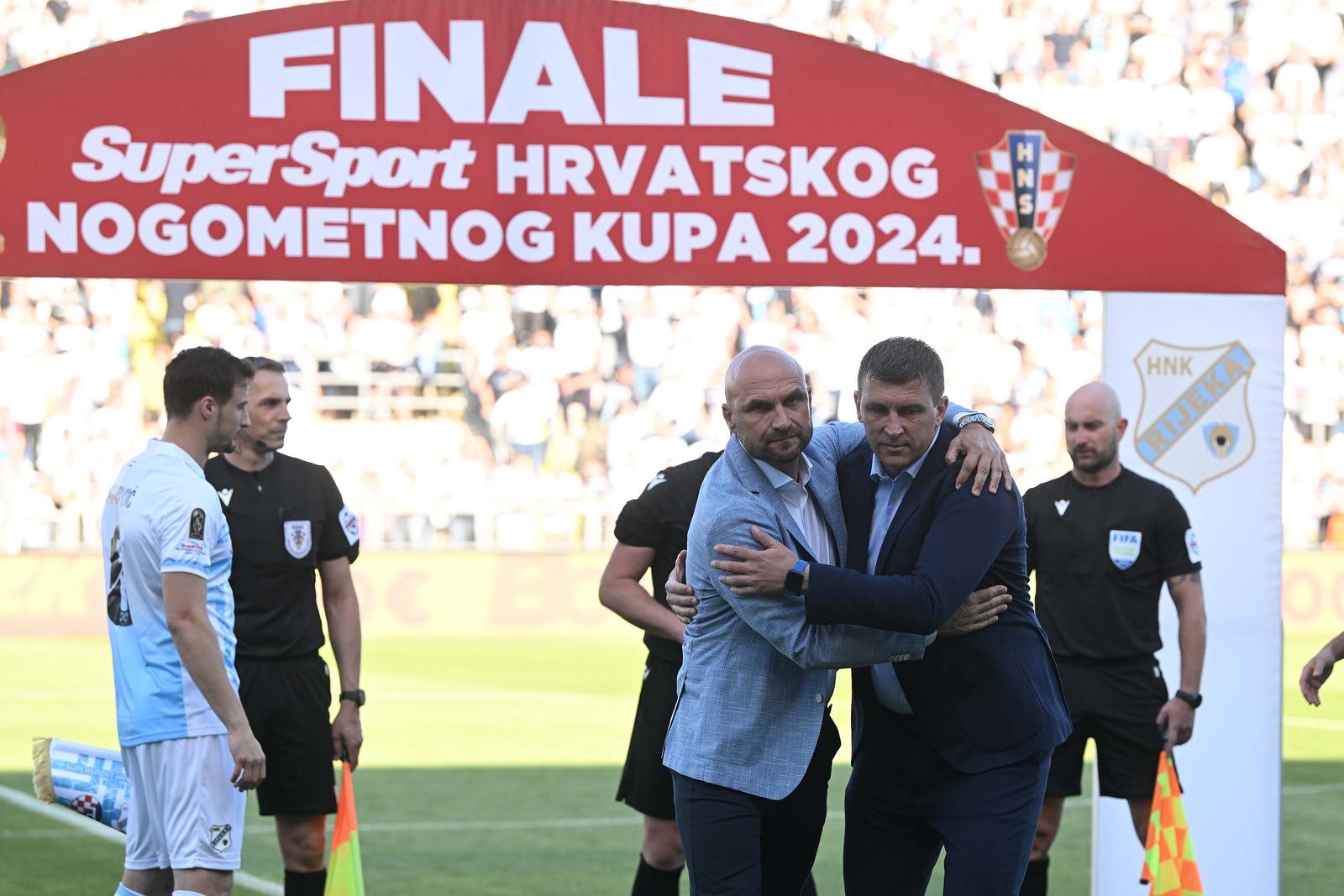 22.05.2024., stadion Rujevica, Rijeka - Uzvratna utakmica finala SuperSport Hrvatskog nogometnog kupa, HNK Rijeka - GNK Dinamo. Sergej Jakirovic, Zeljko Sopic Photo: Marko Lukunic/PIXSELL