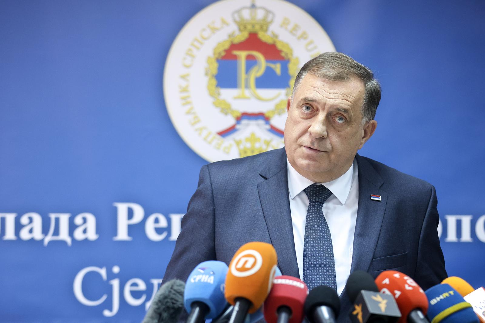 23.05.2024., Srebrenica, Bosna i Hercegovina - Predsjednik Republike Srpske Milorad Dodik na konferenciji za medije. Photo: Armin Durgut/PIXSELL