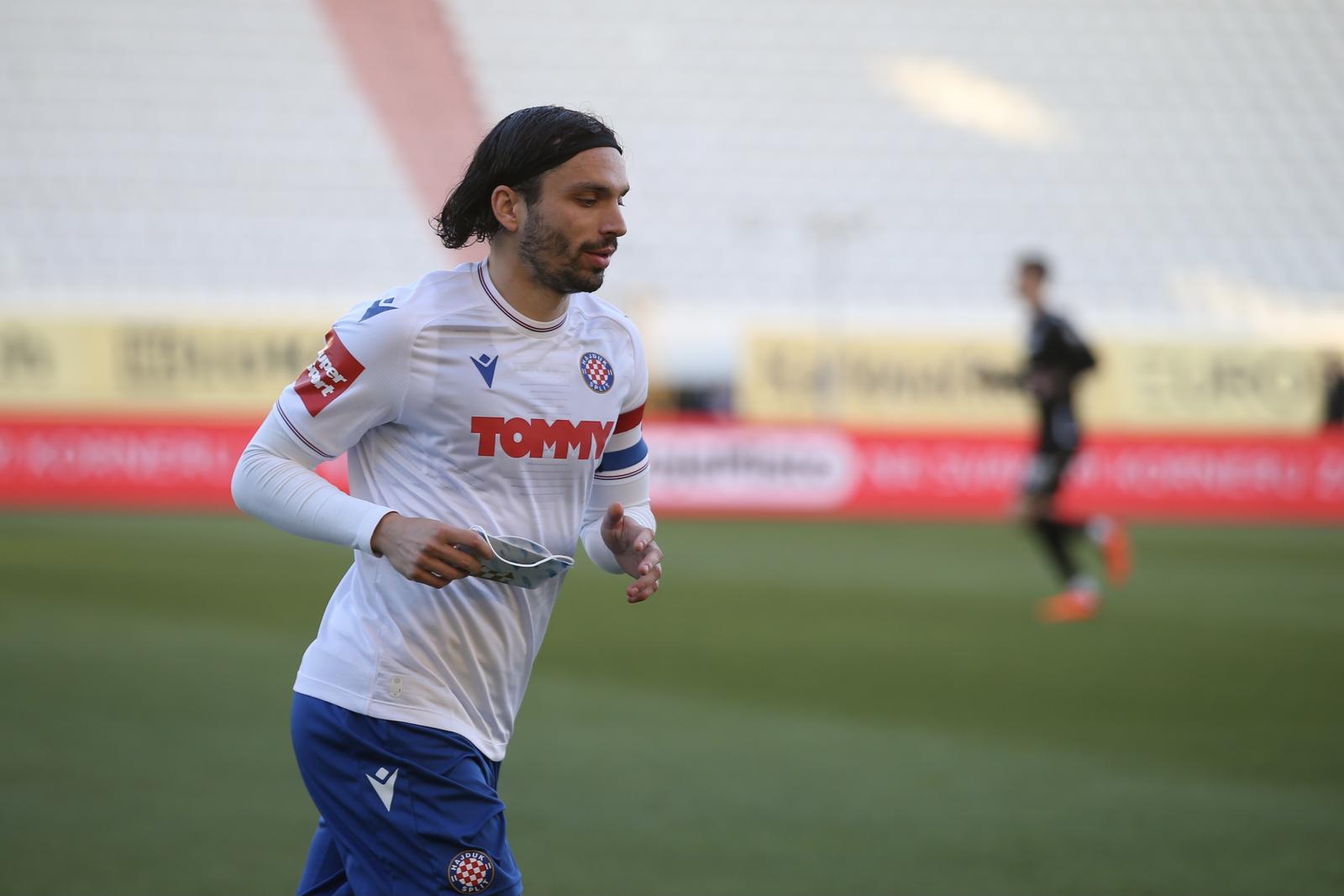 27.04.2024.,Split - SuperSport prva Hrvatska nogometna liga, 32. kolo, HNK Hajduk - NK Rudes. Filip Krovinovic Photo: Ivo Cagalj/PIXSELL