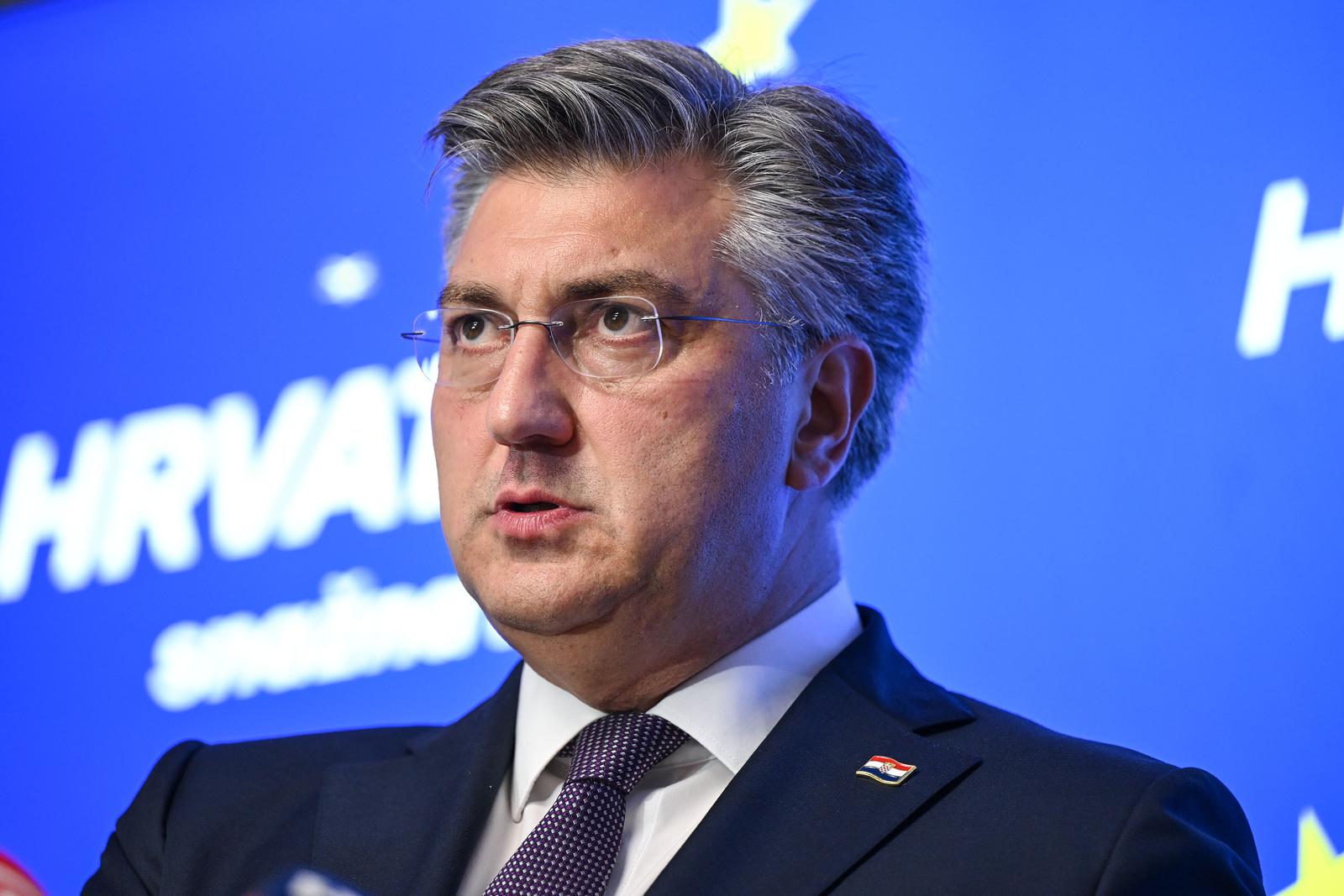 27.05.2024., Zagreb - Nakon sjednice sireg Predsjednistva HDZ-a, predsjednik VLade RH i HDZ-a Andrej Plenkovic dao je izjavu za medije. Photo: Neva Zganec/PIXSELL
