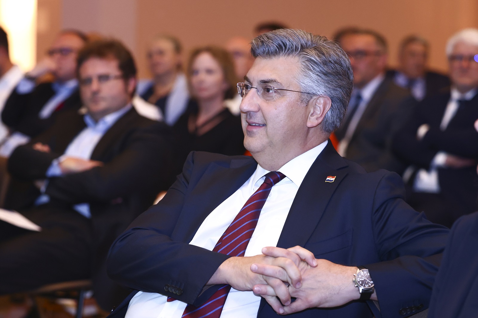 Split, 10.05.2024. - Predsjednik HDZ-a Andrej Plenković obratio se okupljenima na događaju zaklade Robert Schuman za bivše stažiste Zaklade.
foto HINA/ Miroslav LELAS/ lm