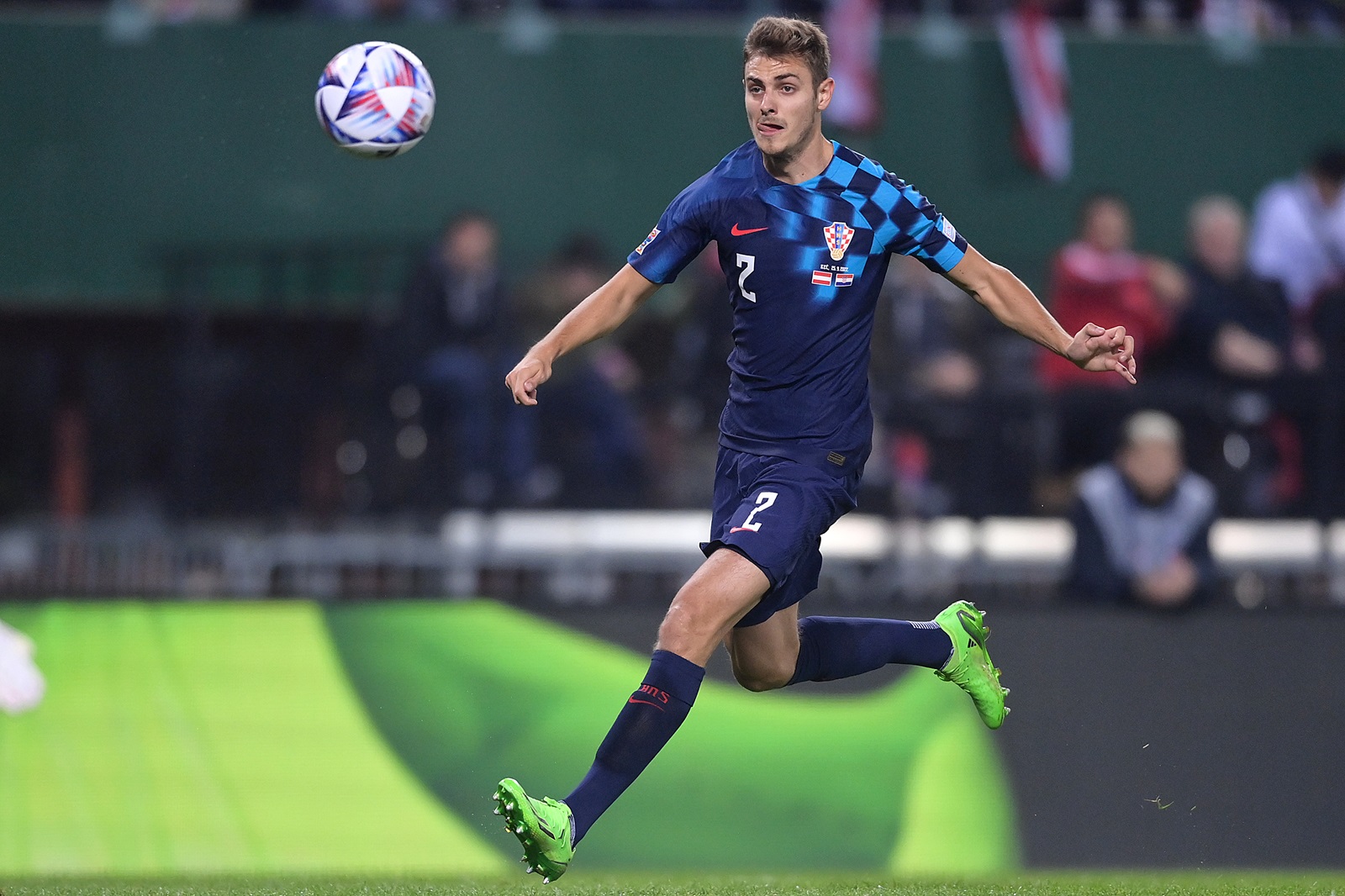 25.09.2022., stadion Ernst Happel, Bec, Austrija - UEFA Liga nacija, Liga A, skupina 1, 6. kolo, Austrija - Hrvatska. Josip Stanisic.  Photo: Igor Soban/PIXSELL