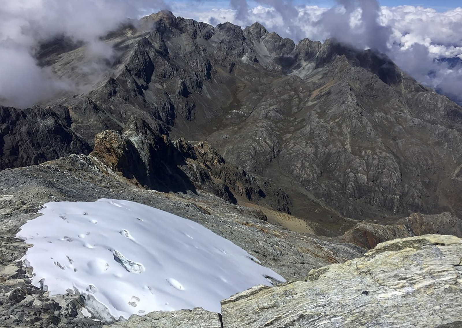 This handout picture taken in December 2020 and released in March 2024 by Venezuelan forestry engineer and mountaineer Susana Rodriguez shows a view of the National Park Sierra Nevada of Merida, Merida State, in the Andes Mountains in Venezuela. Susana Rodriguez is part of an independent editorial project carried out by scientists, mountaineers, and photographers who compile data on the country's highest mountains and who oppose a Venezuelan government plan to reverse the melting of the country's last glacier with polypropylene thermal nets designed to mitigate the incidence of the sun's rays on surfaces. The group argues that there are no longer glaciers in Venezuela but a remnant of ice, and that the plastic net could have a major environmental impact as it degrades due to solar radiation and rain.,Image: 854062204, License: Rights-managed, Restrictions: RESTRICTED TO EDITORIAL USE - MANDATORY CREDIT "AFP PHOTO / SUSANA RODRIGUEZ" - NO MARKETING NO ADVERTISING CAMPAIGNS - DISTRIBUTED AS A SERVICE TO CLIENTS, ***
HANDOUT image or SOCIAL MEDIA IMAGE or FILMSTILL for EDITORIAL USE ONLY! * Please note: Fees charged by Profimedia are for the Profimedia's services only, and do not, nor are they intended to, convey to the user any ownership of Copyright or License in the material. Profimedia does not claim any ownership including but not limited to Copyright or License in the attached material. By publishing this material you (the user) expressly agree to indemnify and to hold Profimedia and its directors, shareholders and employees harmless from any loss, claims, damages, demands, expenses (including legal fees), or any causes of action or allegation against Profimedia arising out of or connected in any way with publication of the material. Profimedia does not claim any copyright or license in the attached materials. Any downloading fees charged by Profimedia are for Profimedia's services only. * Handling Fee Only 
***, Model Release: no, Credit line: Susana RODRIGUEZ / AFP / Profimedia