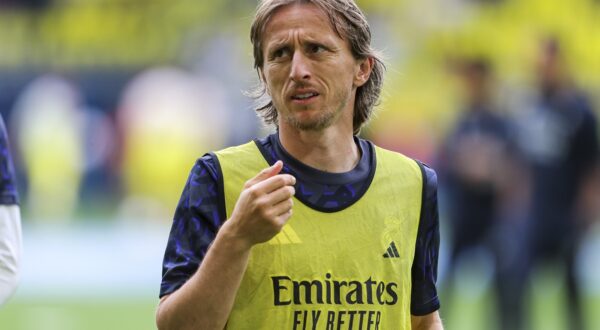 May 19, 2024, Villarreal, Castellon, SPAIN: Luka Modric of Real Madrid warms up during the Spanish league, La Liga EA Sports, football match played between Villarreal CF and Real Madrid CF at La Ceramica stadium on May 19, 2024, in Valencia, Spain.,Image: 874545437, License: Rights-managed, Restrictions: , Model Release: no, Credit line: Ivan Terron / Zuma Press / Profimedia