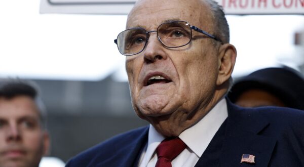 WASHINGTON, DC - DECEMBER 15: Rudy Giuliani, the former personal lawyer for former U.S. President Donald Trump, speaks with reporters outside of the E. Barrett Prettyman U.S. District Courthouse after a verdict was reached in his defamation jury trial on December 15, 2023 in Washington, DC. A jury has ordered Giuliani to pay $148 million in damages to Fulton County election workers Ruby Freeman and Shaye Moss.   Anna Moneymaker,Image: 829851583, License: Rights-managed, Restrictions: , Model Release: no, Credit line: Anna Moneymaker / Getty images / Profimedia