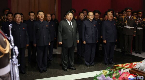 This picture taken and released on May 8, 2024 from North Korea's official Korean Central News Agency (KCNA) via KNS shows North Korea's leader Kim Jong Un (C) and senior officials expressing their condolences to former Workers' Party of Korea Vice Chairman Kim Ki Nam, who died at the age of 94 on May 7, during a service in Pyongyang. North Korea's former propaganda chief, credited with masterminding the personality cult surrounding the ruling Kim dynasty, has died, state media said on May 8, with leader Kim Jong Un attending his funeral.,Image: 871029888, License: Rights-managed, Restrictions: South Korea OUT / REPUBLIC OF KOREA OUT
---EDITORS NOTE--- RESTRICTED TO EDITORIAL USE - MANDATORY CREDIT "AFP PHOTO/KCNA VIA KNS" - NO MARKETING NO ADVERTISING CAMPAIGNS - DISTRIBUTED AS A SERVICE TO CLIENTS / THIS PICTURE WAS MADE AVAILABLE BY A THIRD PARTY. AFP CAN NOT INDEPENDENTLY VERIFY THE AUTHENTICITY, LOCATION, DATE AND CONTENT OF THIS IMAGE ---, ***
HANDOUT image or SOCIAL MEDIA IMAGE or FILMSTILL for EDITORIAL USE ONLY! * Please note: Fees charged by Profimedia are for the Profimedia's services only, and do not, nor are they intended to, convey to the user any ownership of Copyright or License in the material. Profimedia does not claim any ownership including but not limited to Copyright or License in the attached material. By publishing this material you (the user) expressly agree to indemnify and to hold Profimedia and its directors, shareholders and employees harmless from any loss, claims, damages, demands, expenses (including legal fees), or any causes of action or allegation against Profimedia arising out of or connected in any way with publication of the material. Profimedia does not claim any copyright or license in the attached materials. Any downloading fees charged by Profimedia are for Profimedia's services only. * Handling Fee Only 
***, Model Release: no, Credit line: STR / AFP / Profimedia