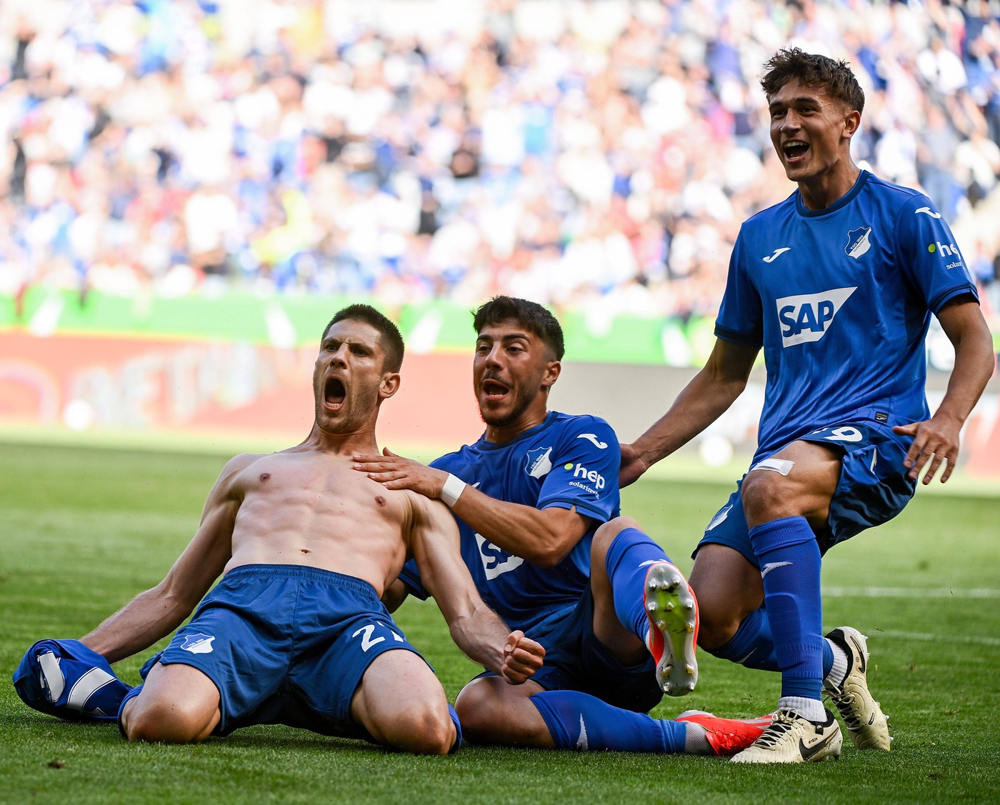 18.05.2024, PreZero-Arena, Sinsheim, GER, 1.FBL, TSG 1899 Hoffenheim vs FC Bayern MÃ¼nchen , 
DFL  regulations prohibit any use of photographs as image sequences and/or quasi-video.
im Bild
celebrate the goal, Torjubel zum 4:2 TorschÃ¼tze Andrej Kramaric (TSG 1899 Hoffenheim)//BRATICHASAN_1904.08869/Credit:Hasan Bratic/SIPA/2405191446,Image: 874432427, License: Rights-managed, Restrictions: , Model Release: no, Credit line: Hasan Bratic / Sipa Press / Profimedia