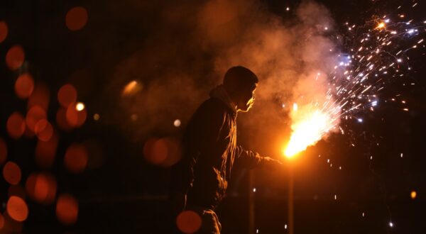 March 12, 2024, Tehran, Iran: An Iranian man takes part on the eve of Wednesday's traditional Fire feast, or Chaharshanbeh Soori, held annually on the last Wednesday eve before the Spring holiday of Nowruz, in Tehran. The Iranian New Year (Nowruz) which begins on March 20 coincides with the first day of spring during which locals revive the Zoroastrian celebration of lighting a fire and dancing around the flame. Nowruz, which has been celebrated for at least three thousand years, is the most revered celebration in the Greater Persian world, which includes the countries of Iran, Afghanistan, Azerbaijan, Turkey, and portions of western China and northern Iraq.,Image: 856343162, License: Rights-managed, Restrictions: , Model Release: no, Credit line: Rouzbeh Fouladi / Zuma Press / Profimedia