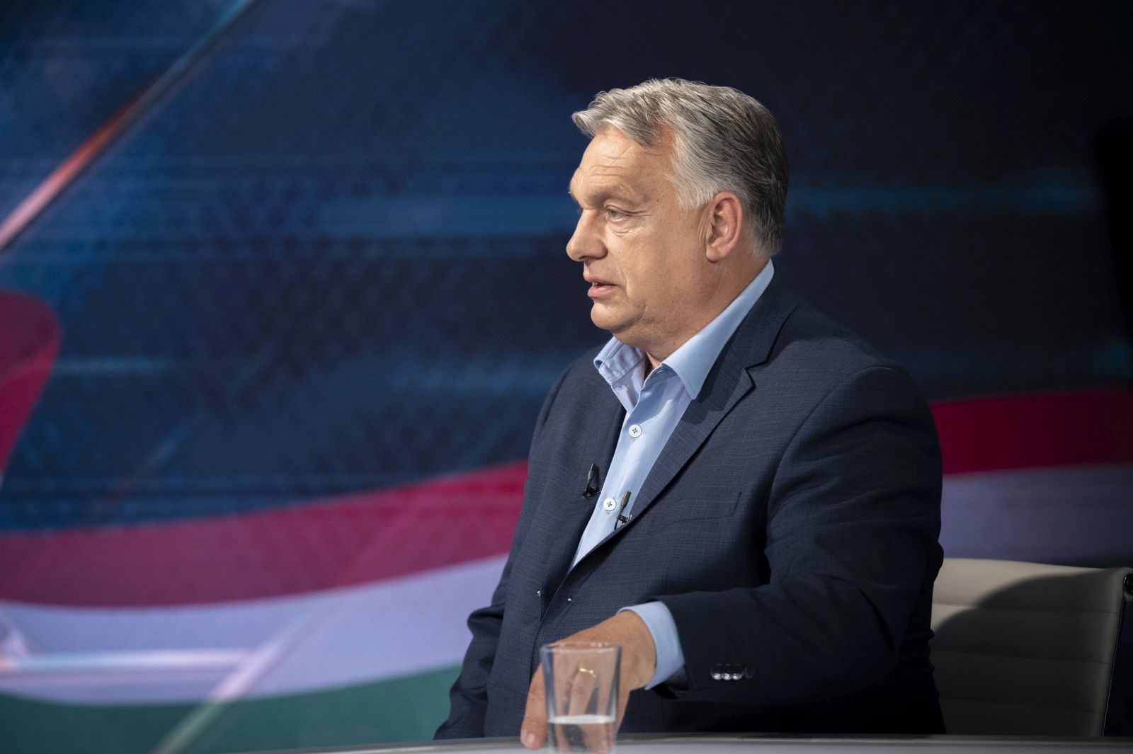 epa11395836 A handout photo made available by the Hungarian PM's Press Office shows Hungarian Prime Minister and chairman of the ruling Fidesz party Viktor Orban speaks during an interview in the Tenyek (Facts) television programme in the studio of TV2 channel in Budapest, Hungary, 07 June 2024, two days ahead of the European parliamentary and local elections in Hungary. The European Parliament elections are scheduled across EU member states from 06 to 09 June 2024.  EPA/VIVIEN CHER BENKO / HUNGARIAN PM OFFICE /HANDOUT HUNGARY OUT HANDOUT EDITORIAL USE ONLY/NO SALES HANDOUT EDITORIAL USE ONLY/NO SALES