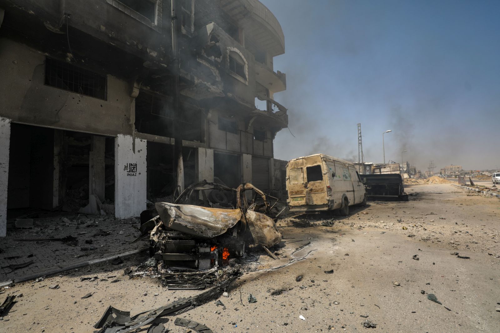 epa11397855 A destroyed area at Salah Al Din road following an Israeli miltary operation at Al Nusairat refugee camp in the central Gaza Strip 08 June 2024. More than 36,000 Palestinians and over 1,400 Israelis have been killed, according to the Palestinian Health Ministry and the Israel Defense Forces (IDF), since Hamas militants launched an attack against Israel from the Gaza Strip on 07 October 2023, and the Israeli operations in Gaza and the West Bank which followed it.  EPA/MOHAMMED SABER
