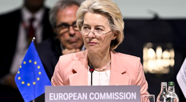 epa11413229 European Commission President Ursula von der Leyen listens to a speech during the opening plenary session of the Summit on Peace in Ukraine, in Stansstad near Lucerne, Switzerland, 15 June 2024. International heads of state gather on 15 and 16 June at the Buergenstock Resort in central Switzerland for the two-day Summit on Peace in Ukraine.  EPA/URS FLUEELER / POOL                       EDITORIAL USE ONLY  EDITORIAL USE ONLY