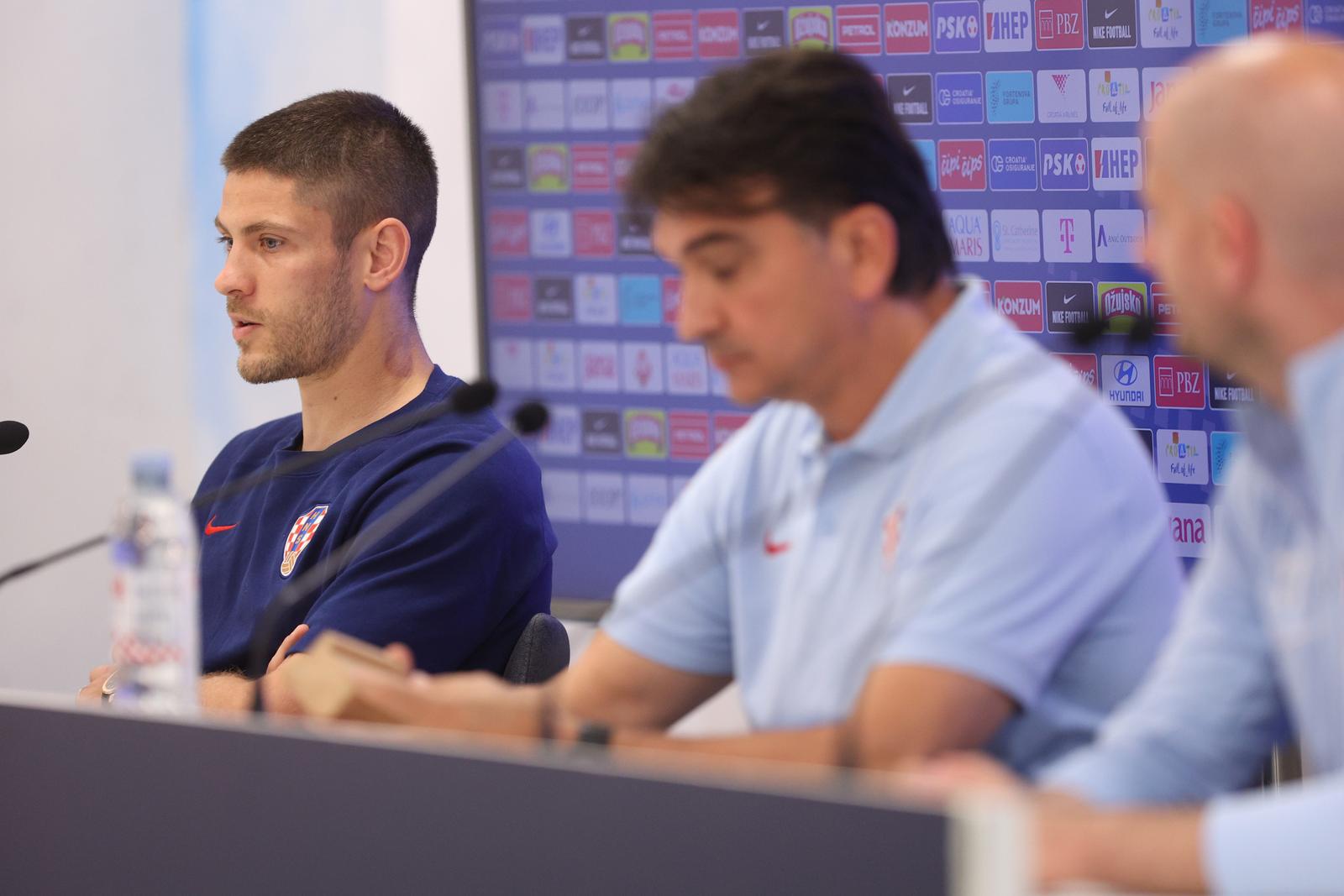 2.6.2024.  Rijeka -Konferencija za medije hrvatske nogometne reprezentacije. Sudjelovali su Zlatko Dalic i Andrej Kramaric Photo: Nel Pavletic/PIXSELL