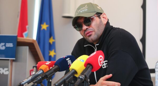 03.06.2024., Zagreb - Boksac Filip hrgovic vratio se nakon sto je porazen u mecu protiv Daniela Duboisa ua privremeni teskaski pojas po IBF-u. U Medjunarodnoj zracnoj luci dr. Franjo Tudjman odrzao je konferenciju za medije. Photo: Tomislav Miletic/PIXSELL
