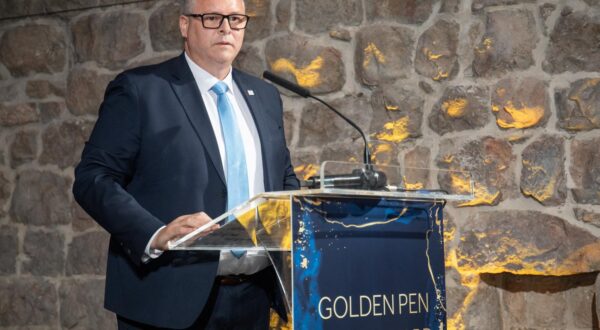 09.04.2024., Lazarteti, Dubrovnik - Hrvatska turisticka zajednica, uz suorganizatore i domacine TZ Dubrovacko-neretvanske zupanije i TZ grada Dubrovnika, organizirala je svecanu dodjelu nagrada priznatim i poznatim inozemnim urednicima, novinarima, travel blogerima i influencerima za najbolje medijske objave o Hrvatskoj kao turistickoj destinaciji u prosloj godini. predsjednik Hrvatske turisticke zajednice  Kristjan Stanicic Photo: Grgo Jelavic/PIXSELL
