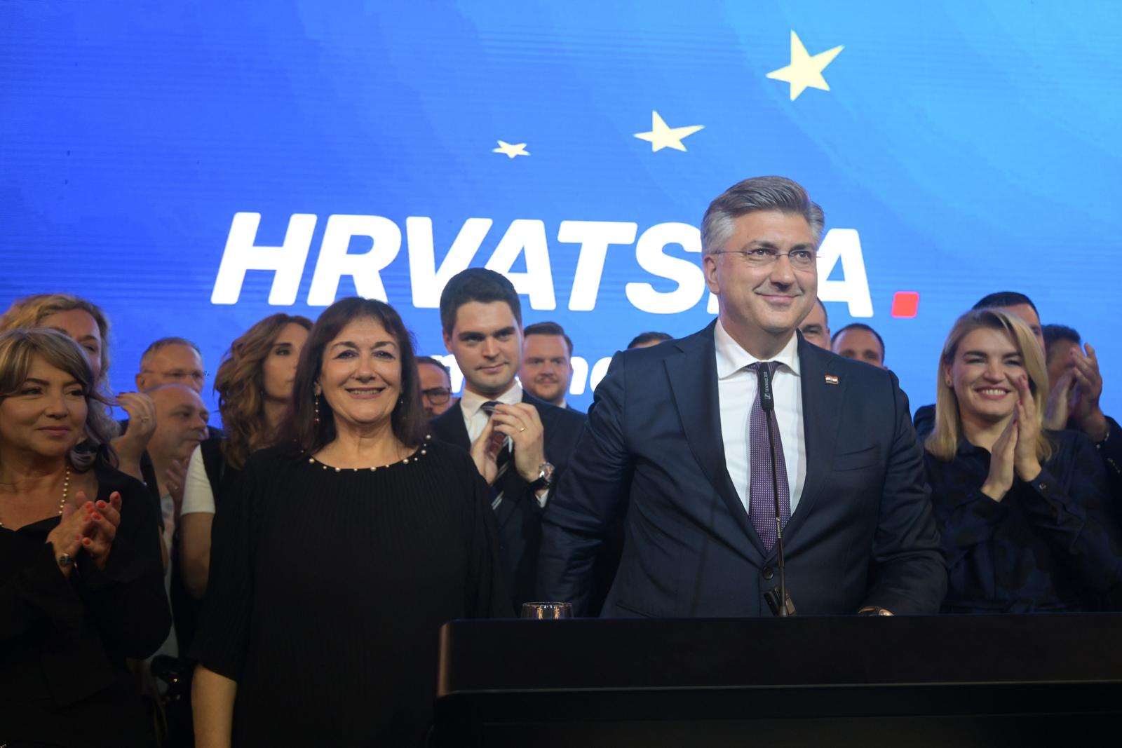 09.06.2024., Zagreb - Docek rezultata izbora zastupnika za Europski parlament u stozeru HDZ-a. Photo: Igor Soban/PIXSELL