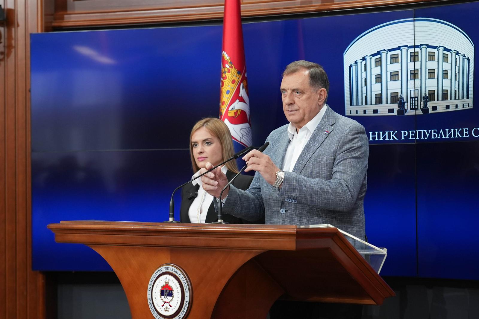 17.06.2024., Palata republike, Banja Luka (BiH) - Predsjednik Republike Srpske Milorad Dodik razgovarao sa ministrom za brigu o porodici i demografiju u Vladi Srbije Milicom Djurdjevic Stamenkovski.

  Photo: Dejan Rakita/PIXSELL