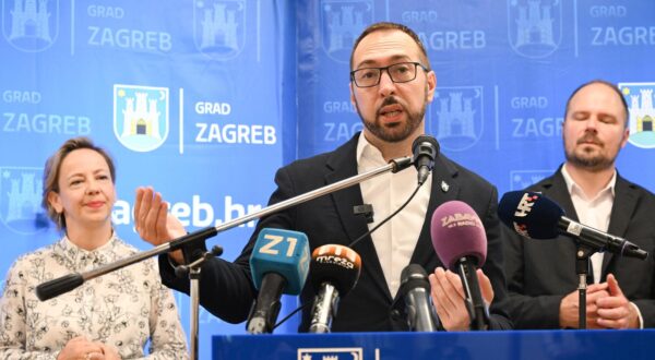 18.6.2024., Ivanja Reka - U Ivanja Reki Gradonacelnik Grada Zagreba Tomislav Tomasevic sa svojim suradnicima otvorio je novi djecji vrtic. Nakon otvorenja odrzao je konferenciju za medije. Photo: Davorin Visnjic/PIXSELL