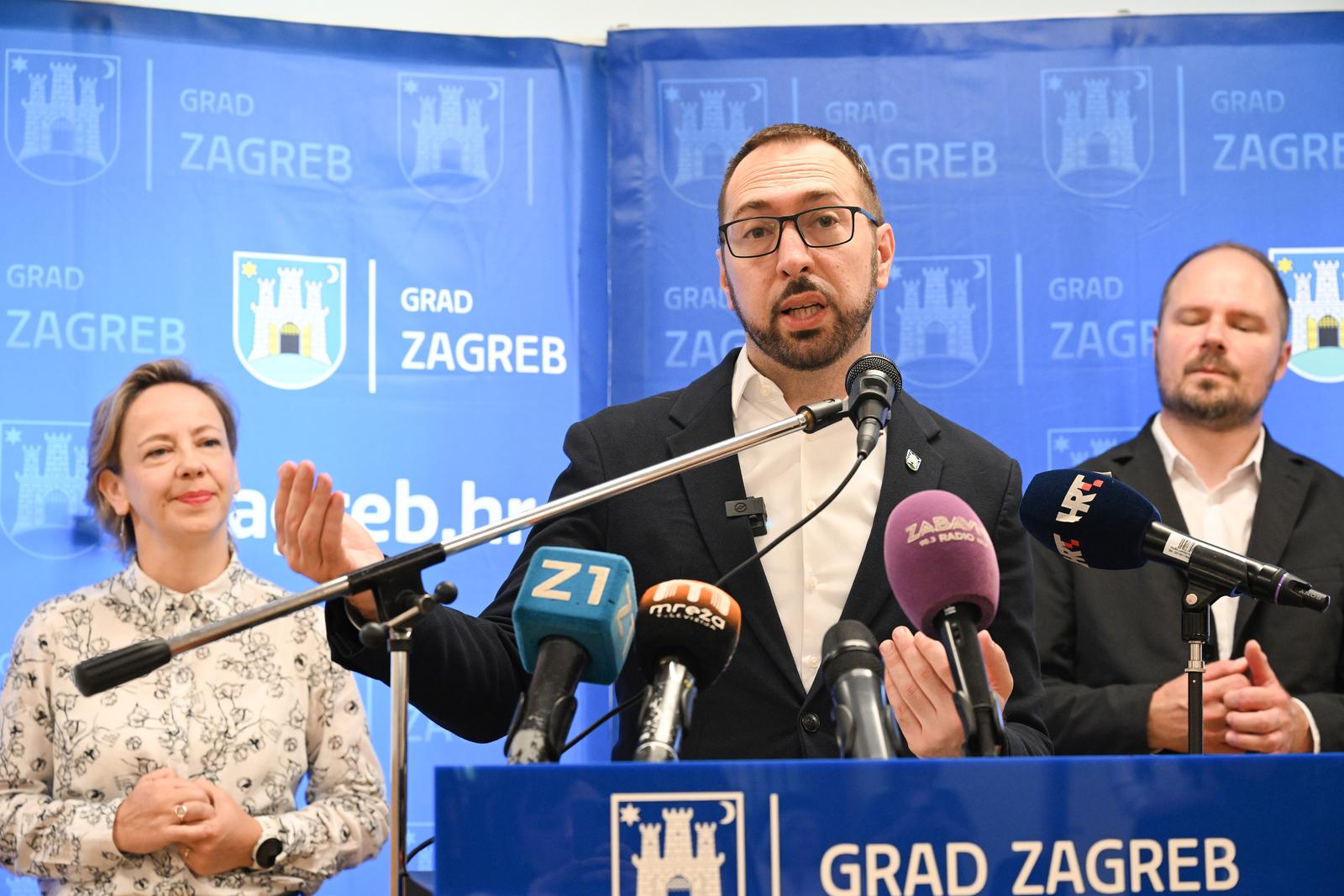 18.6.2024., Ivanja Reka - U Ivanja Reki Gradonacelnik Grada Zagreba Tomislav Tomasevic sa svojim suradnicima otvorio je novi djecji vrtic. Nakon otvorenja odrzao je konferenciju za medije. Photo: Davorin Visnjic/PIXSELL