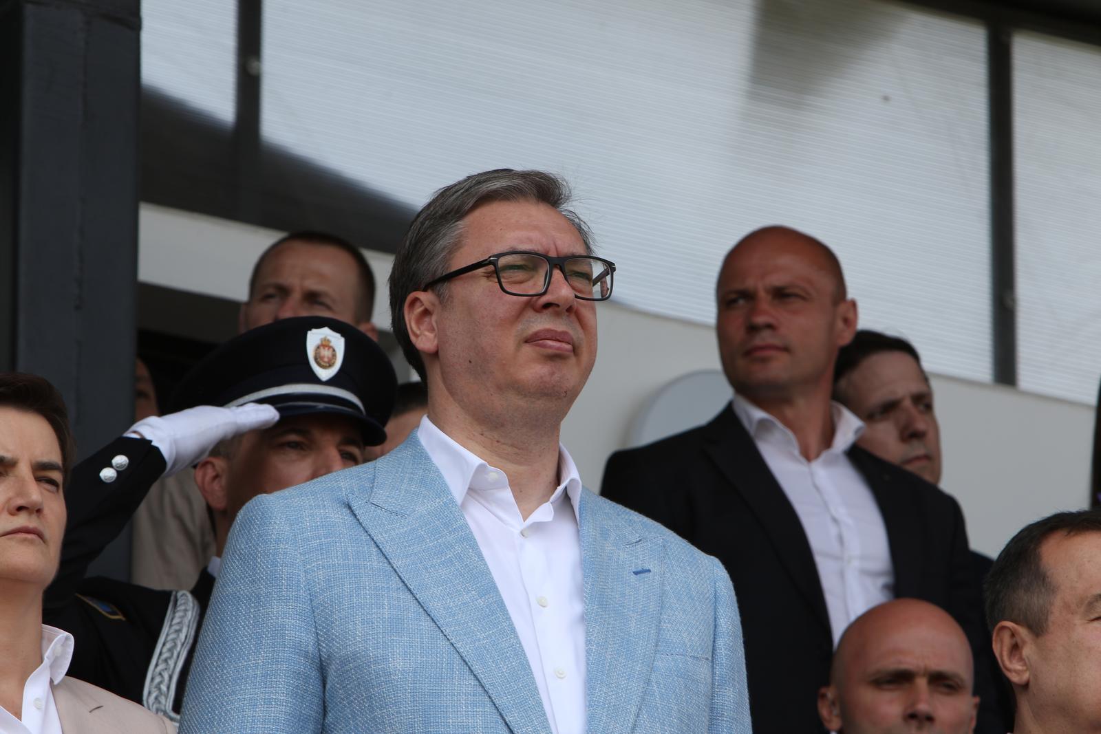 23, June, 2024, Belgrade - The central ceremony marking the Day of the Ministry of Internal Affairs and the Day of the Police was held in the Makis Education Center. Aleksandar Vucic. Photo: M.K./ATAImages

23, jun, 2024, Beograd - Centralna svecanost povodom  obelezavanja Dana Ministarstva unutrasnjih poslova i Dana policije odrzana je u Nastavnom centru Makis. Photo: M.K./ATAImages Photo: M.K./ATAImages/PIXSELL