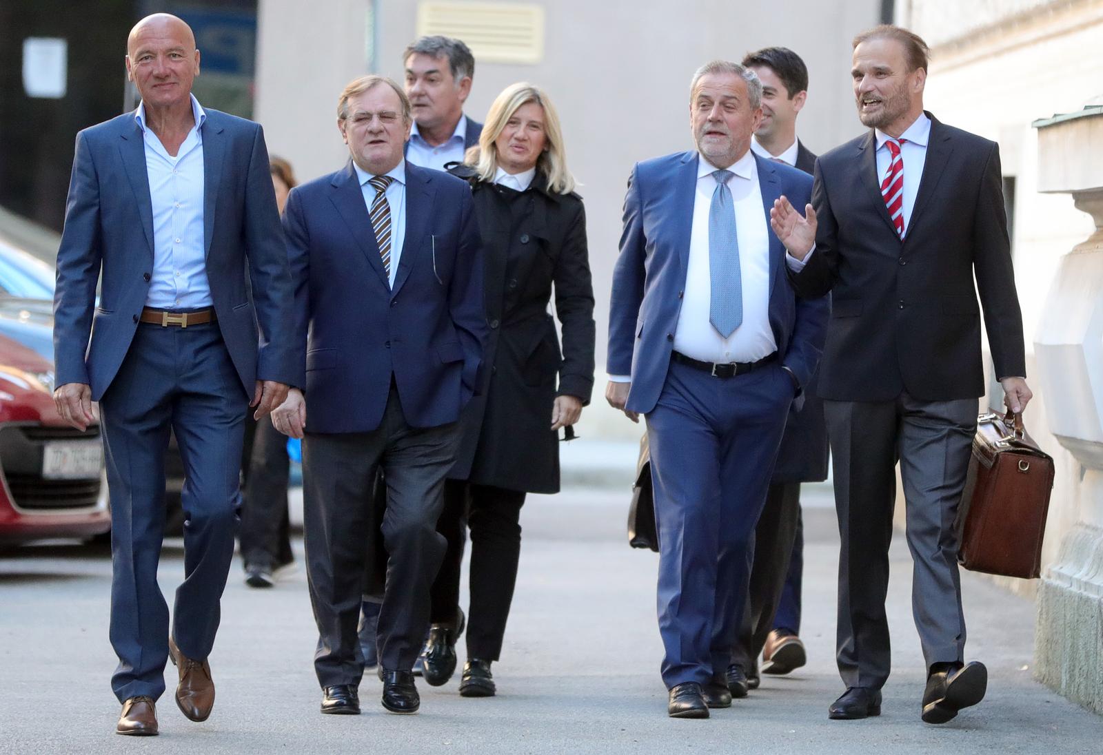 01.10.2018., Zagreb - Dolazak na Zupanijski sud na pripremno rociste u slucaju Agrama. Petar Pripuz, Kresimir Krsnik, Milan Bandic, Ante Nobilo. rPhoto: Sanjin Strukic/PIXSELL