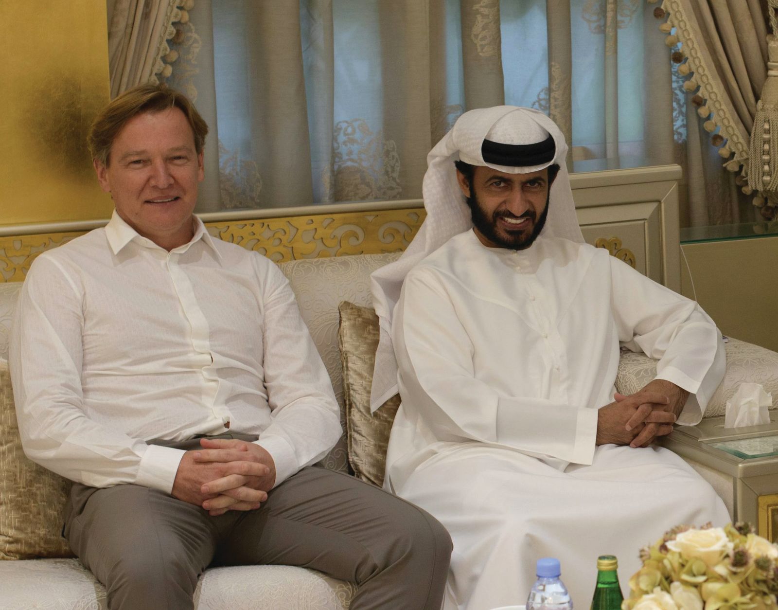 Dubai, 071122.
Saif Alketbi, investitor koji je kupio udio u Fortenovi.
Na fotografiji: Miodrag Borojevic, Saif Alketbi i Gojko Drljaca.
Foto: Marko Miscevic / CROPIX