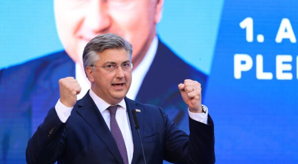 06.06.2024., Klovicevi dvori, Zagreb - Predsjednik HDZ-a Andrej Plenkovic zajedno s ostalim kandidatkinjama i kandidatima na europskim izborima nazocio zavrsnom predizbornom skupu HDZ-a. Photo: Marko Prpic/PIXSELL