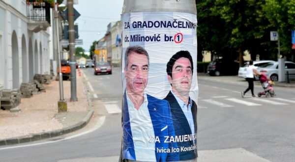Gospić, 09.06. 2024. - Uz glasanje za zastupnike RH u EU parlamentu u Gospiću se glasalo na izvanrednim izborima za gradonačelnika i njegovog zamjenika, odnosno zamjenicu. Kandidati su bivši župan Darko Milinović, sad na čelu svoje stranke LIPO, HDZ-ovac Joso Vrkljan i nezavisni kandidat Danijel Tušak. foto HINA/ Mladen VOLARIĆ/ tm