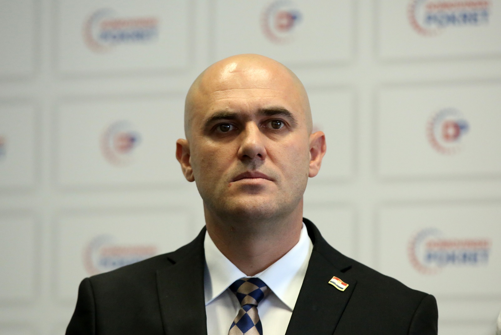 Zagreb, 28.05.2024 - Predsjednik Domovinskog pokreta Ivan Penava i članovi užeg predsjedništva stranke održali su konferenciju za novinare o političkim aktualnostima. Na fotografiji Josip Dabro.
foto HINA/ Denis CERIĆ /dc
