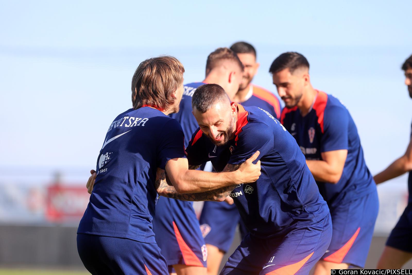 06.06.2024., Rijeka - Trening Hrvatske nogometne reprezentacije na pomocnom terenu stadiona na Rujevici.