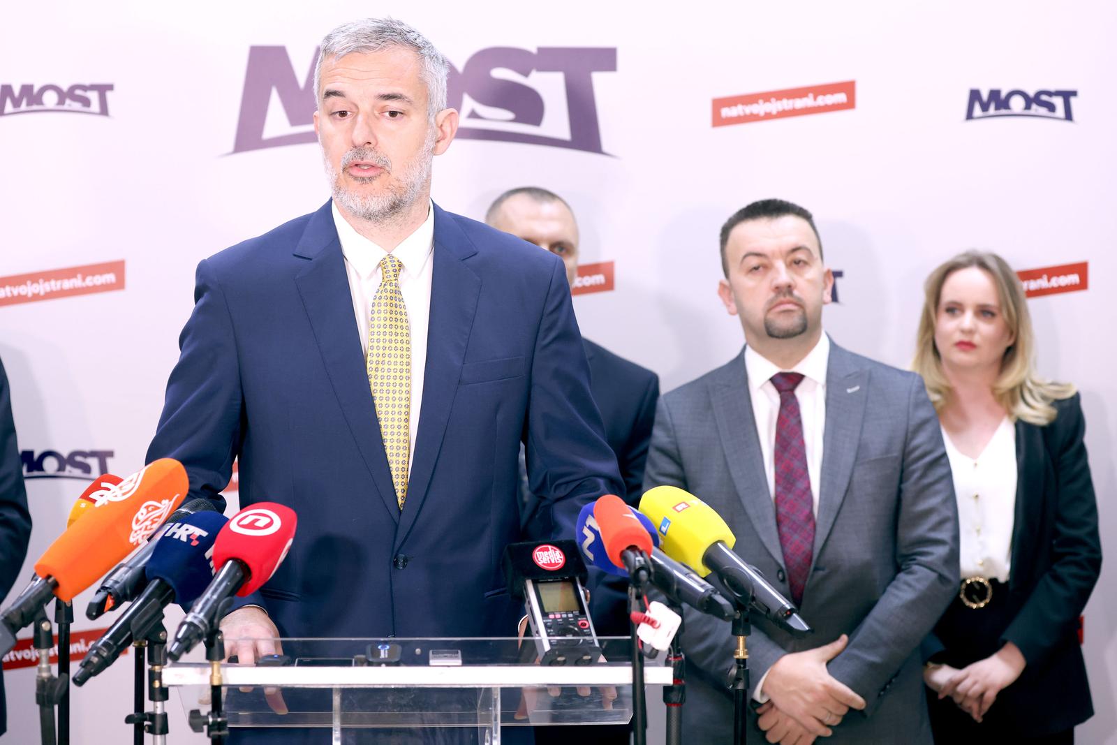 26.03.2024., Zagreb - Na konferenciji za medije odrzanoj u sjedistu stranke Most je predstavio nositelje izbornih lista za parlamentarne izbore. Photo: patrik macek/PIXSELL