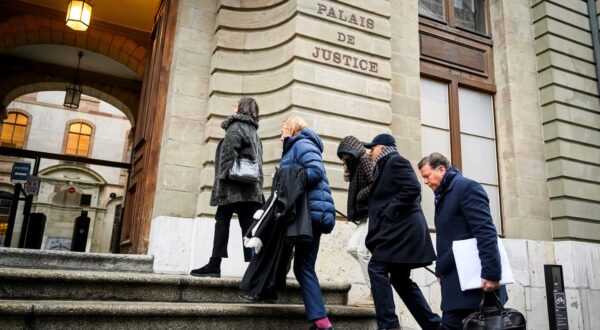 (FILES) Indian-Swiss billionaire family members Namrata Hinduja (3rdR) and Ajay Hinduja (2ndR) arrive at the Geneva’s courthouse with their lawyers Yael Hayat (L) and Robert Assael (2ndL) at the opening day of their trial for human trafficking on January 15, 2024.  A Swiss court on June 21, 2024, acquitted four members of Britain's richest family, the Hindujas, of human trafficking charges over treatment of domestic employees, and nonetheless sentenced them to heavy prison terms of four years or more for exploiting the Indian staff at their villa.,Image: 883614869, License: Rights-managed, Restrictions: , Model Release: no, Credit line: GABRIEL MONNET / AFP / Profimedia