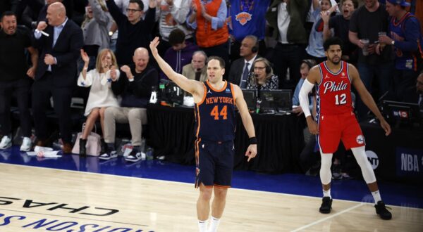 NEW YORK, NEW YORK - APRIL 22: Bojan Bogdanovic #44 of the New York Knicks reacts during the game against the Philadelphia 76ers in Game Two of the Eastern Conference First Round Playoffs at Madison Square Garden on April 22, 2024 in New York City. The Knicks won 104-101.,Image: 867469215, License: Rights-managed, Restrictions: , Model Release: no, Credit line: Sarah Stier / Getty images / Profimedia