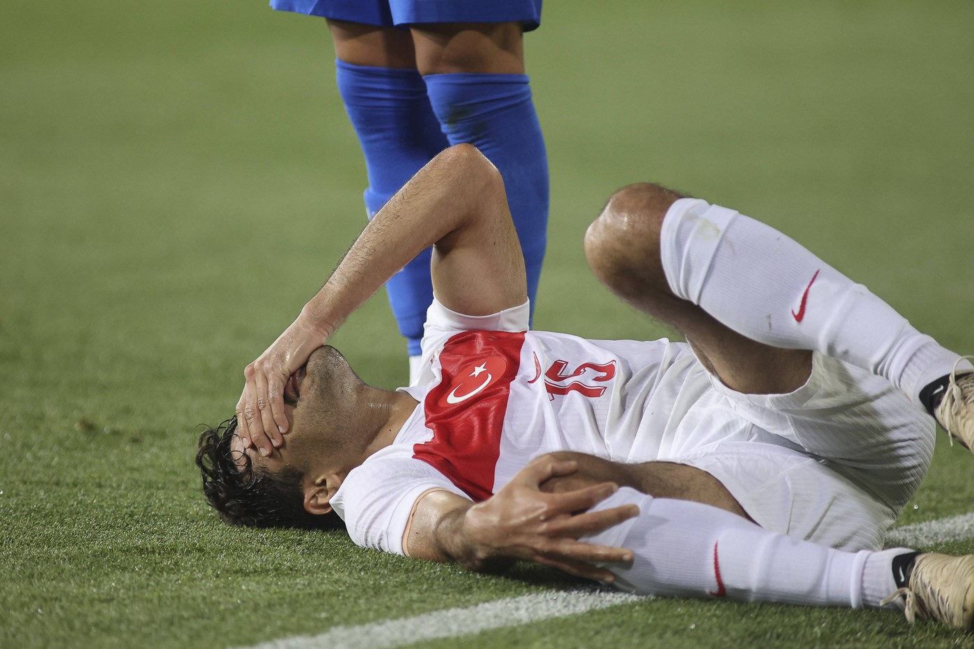 Ozan Kabak of Turkiye have incident during Italy vs Turkiye, friendly match before Euro2024, game at Renato Dall'Ara stadium in Bologna (BO), Italy, on June 04, 2024.-/ ipa-agency.net - //IPAPRESSITALY_IPA_Agency_IPA46826190/Credit:/IPA/SIPA/2406051237,Image: 879057646, License: Rights-managed, Restrictions: , Model Release: no, Credit line: /IPA / Sipa Press / Profimedia