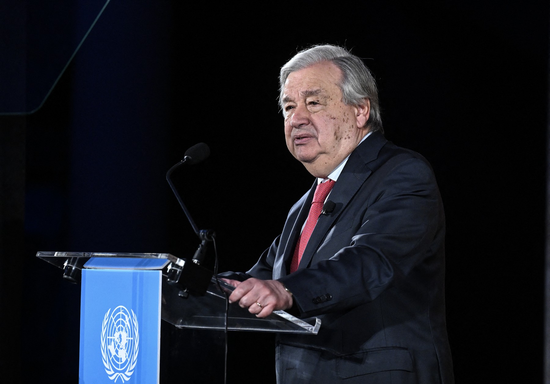 NEW YORK, UNITED STATES - JUNE 05: United Nations Secretary-General Antonio Guterres delivers a special address on climate action at the American Museum of Natural History on World Environment Day in New York, United States on June 05, 2024. Fatih Aktas / Anadolu/ABACAPRESS.COM,Image: 879139736, License: Rights-managed, Restrictions: , Model Release: no, Credit line: AA/ABACA / Abaca Press / Profimedia