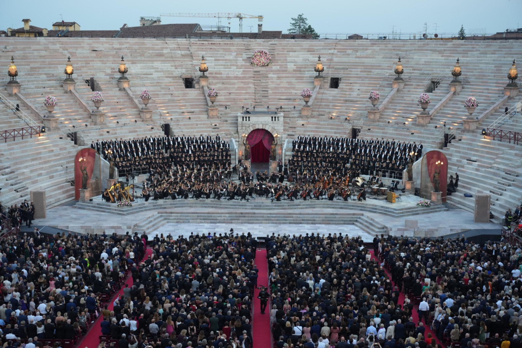 June 7, 2024, Verona, Italy: Un momento della serata per celebrare la grande opera italiana, patrimonio mondale dell'umanitĂ , all'Arena di Verona, 07 giugno 2024.  NPK   ANSA / Ufficio stampa Fondazione Arena di Verona   .///.A handout picture, provided by Arena di Verona Foundation Press Office, shows a moment of the event to celebrate the great Italian opera, World Heritage of humanity, at the Arena of Verona, Italy, 07 June 2024.   NPK  ANSA / Arena di Verona Foundation Press Office handout,Image: 879773392, License: Rights-managed, Restrictions: * Italy Rights Out *, ***
HANDOUT image or SOCIAL MEDIA IMAGE or FILMSTILL for EDITORIAL USE ONLY! * Please note: Fees charged by Profimedia are for the Profimedia's services only, and do not, nor are they intended to, convey to the user any ownership of Copyright or License in the material. Profimedia does not claim any ownership including but not limited to Copyright or License in the attached material. By publishing this material you (the user) expressly agree to indemnify and to hold Profimedia and its directors, shareholders and employees harmless from any loss, claims, damages, demands, expenses (including legal fees), or any causes of action or allegation against Profimedia arising out of or connected in any way with publication of the material. Profimedia does not claim any copyright or license in the attached materials. Any downloading fees charged by Profimedia are for Profimedia's services only. * Handling Fee Only 
***, Model Release: no, Credit line: Arena Di Verona Foundation Press / Zuma Press / Profimedia