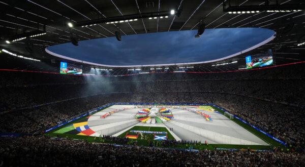The teams stand for the national anthems following the opening ceremony before the UEFA Euro 2024 Group A match at the Munich Football Arena in Munich, Germany. Picture date: Friday June 14, 2024.,Image: 881662000, License: Rights-managed, Restrictions: Use subject to restrictions. Editorial use only, no commercial use without prior consent from rights holder., Model Release: no, Credit line: Bradley Collyer / PA Images / Profimedia