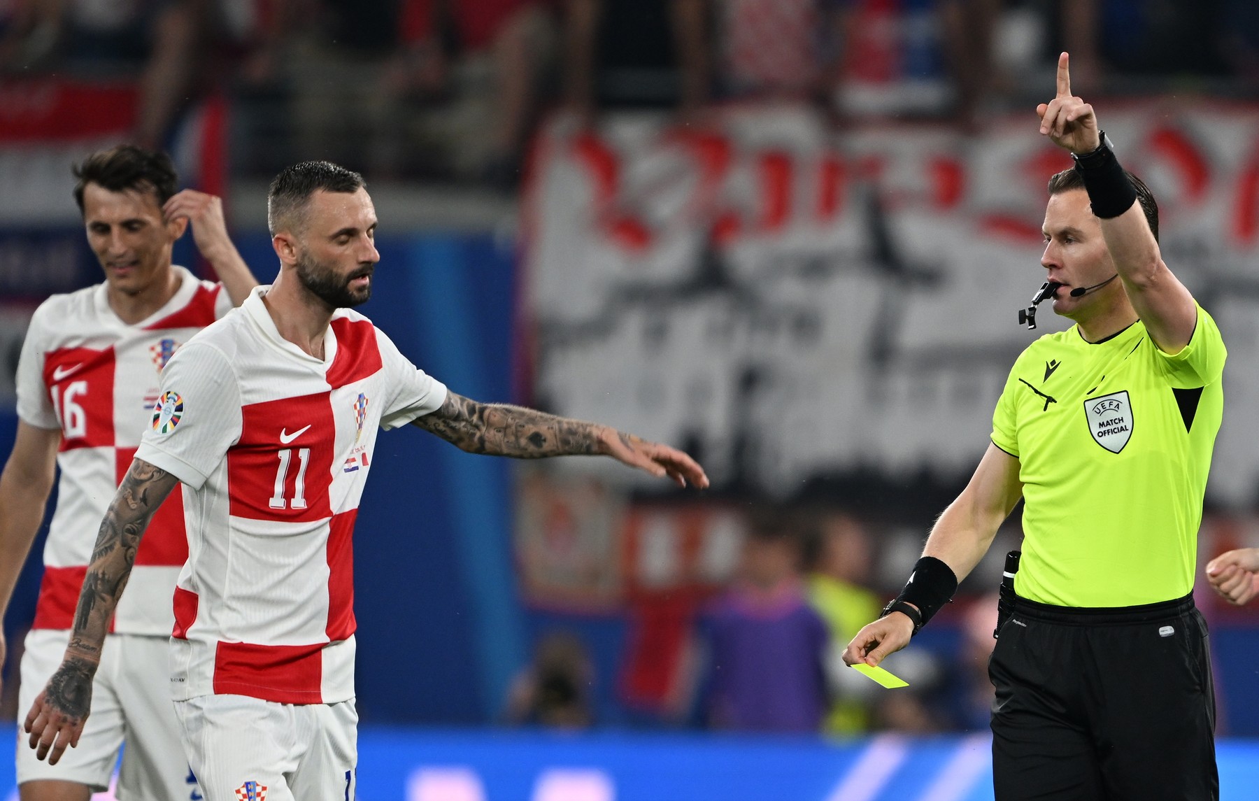 Danny Makkelie (Referee Netherlands), Marcelo Brozović (Al-Nassr) in action during the UEFA 2024 EURO’S Group match between Croatia and Italy, Red Bull Arena, June 24th, 2024,,Image: 884443297, License: Rights-managed, Restrictions: , Model Release: no, Credit line: ANTHONY_STANLEY / Avalon / Profimedia
