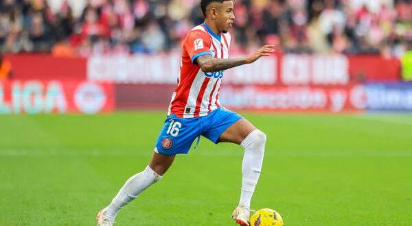 Girona, Spain. 02nd, December 2023. Savio (16) of Girona seen during the LaLiga match between Girona and Valencia at the Estadi Montilivi in Girona. Girona Spain