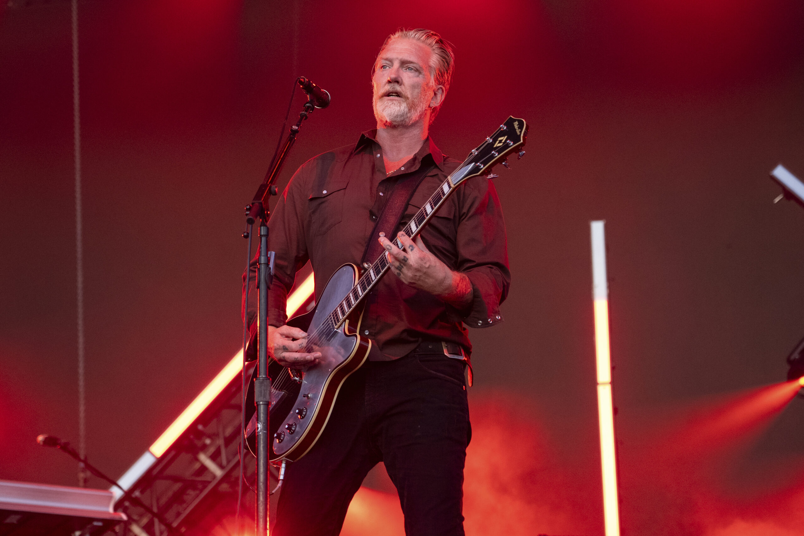 Josh Homme of Queens of the Stone Age performs during BottleRock Napa Valley on Sunday, May 26, 2024, in Napa, Calif. (Photo by Amy Harris/Invision/AP)