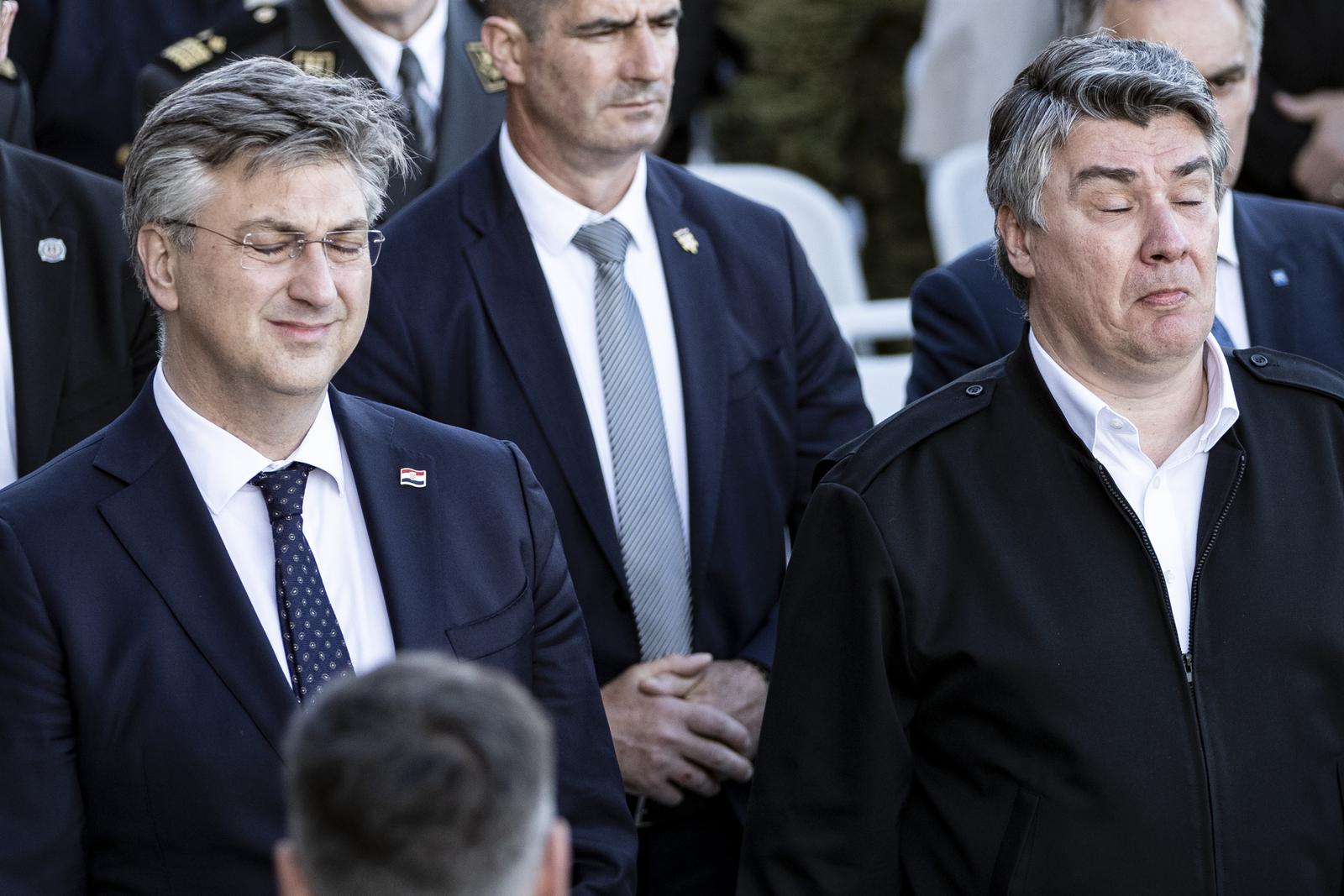 28.04.2022., Klis - Svecana akademija povodom 31. Obljetnice 4.  Gardijske brigade. Na svecanoj akademiji sudjeluju Premijer Andrej Plenkovic i Predsjednik Zoran Milanovic. Photo: Milan Sabic/PIXSELL