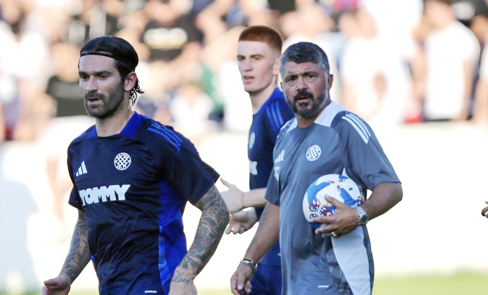 Split - 28.6.2024. Otvpreni trening Hajduka.Na slici Marko Livaja,Gennaro Gattuso. foto HINA/ Mario STRMOTIĆ/ms