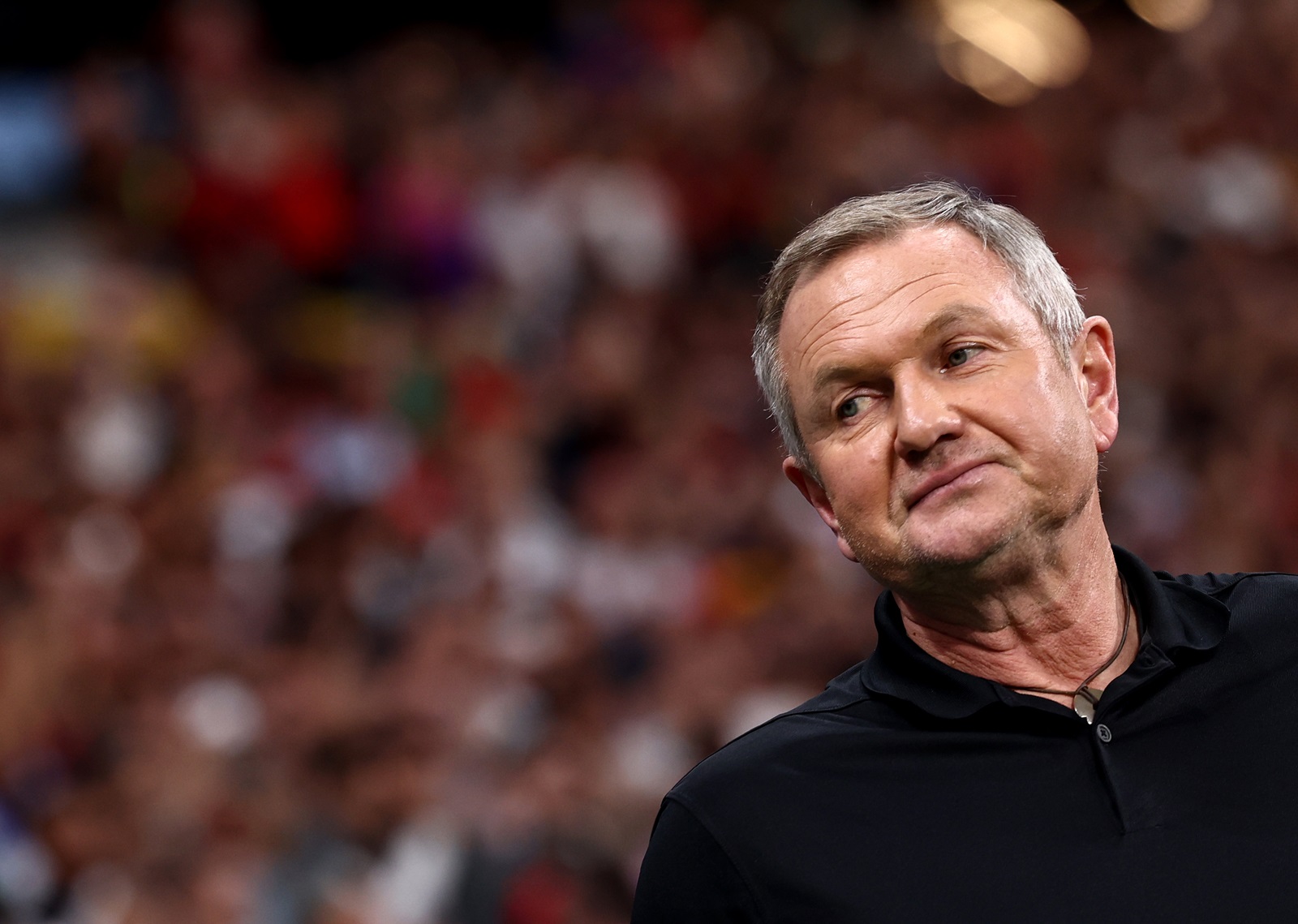 epa11450886 Head coach Matjaz Kek of Slovenia looks on prior to the UEFA EURO 2024 Round of 16 soccer match between Portugal and Slovenia, in Frankfurt Main, Germany, 01 July 2024.  EPA/ANNA SZILAGYI
