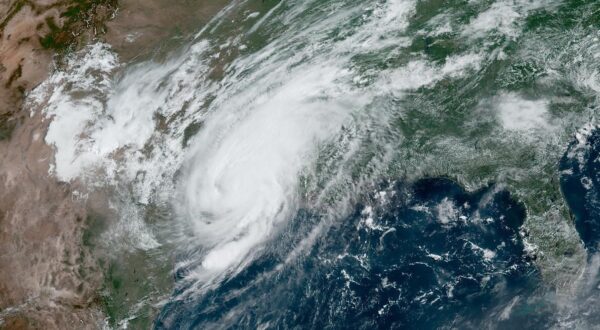 epa11467083 A handout composite satellite image made available by the National Oceanic and Atmospheric Administration (NOAA) shows hurricane Beryl approaching the coast of Texas, USA, 08 July 2024. The storm, which already caused widespread damage last week in the Caribbean, was downgraded to a tropical storm as it passed over the Gulf of Mexico before regaining strength into a Category 1 hurricane. According to the National Hurricane Center (NHC), life-threatening storm surge, damaging wind gusts, and significant flash flooding threatened areas of southeast Texas.  EPA/NOAA/NESDIS/STAR GOES-EAST HANDOUT HANDOUT EDITORIAL USE ONLY/NO SALES