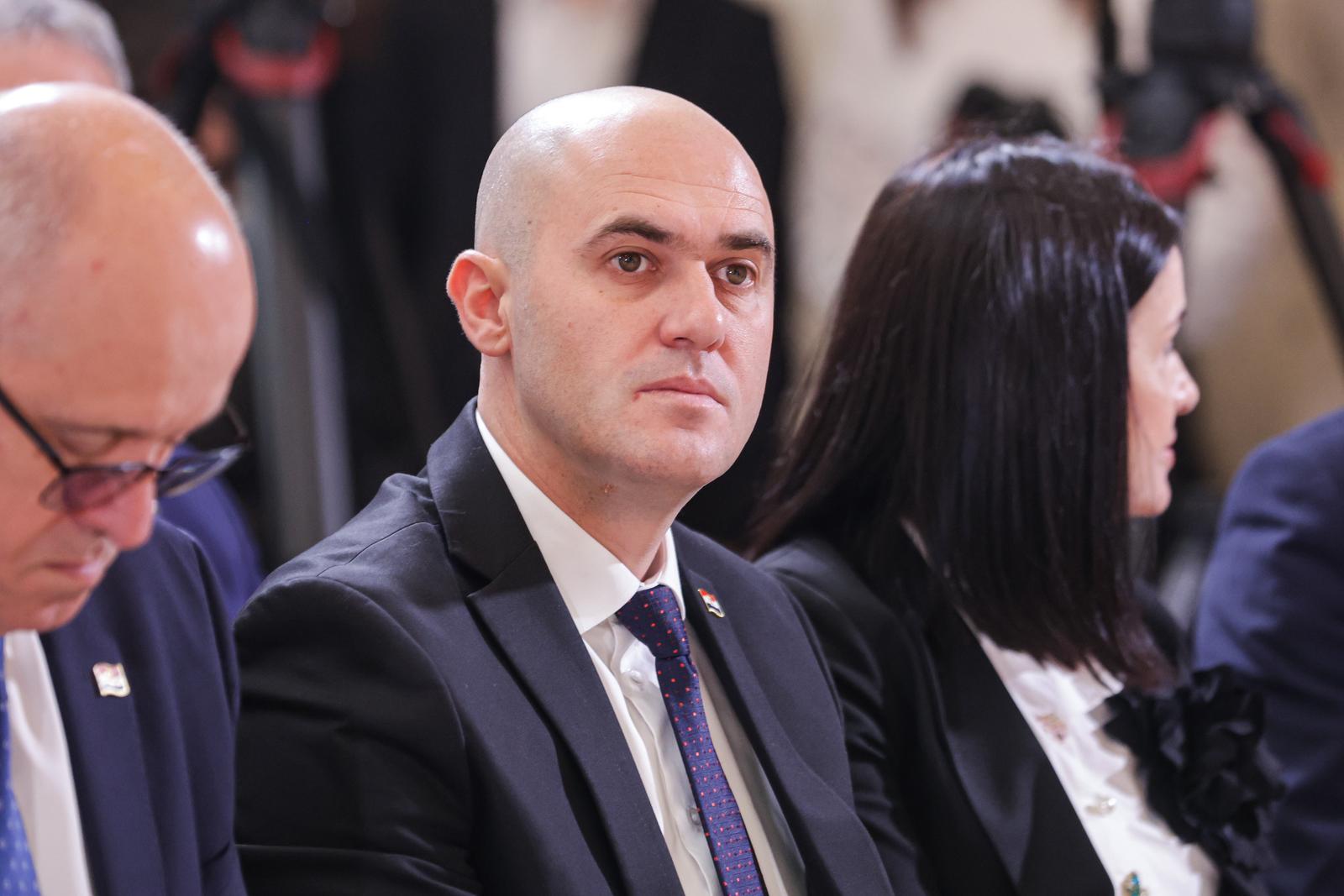30.05.2024., Crkva sv. Marka, Zagreb - Predsjednik Vlade s clanovima Vlade sudjelovao je na svetoj misi za Domovinu koju je predvodio mons. Drazen Kutlesa, zagrebacki nadbiskup i metropolit. Josip Dabro Photo: Luka Stanzl/PIXSELL