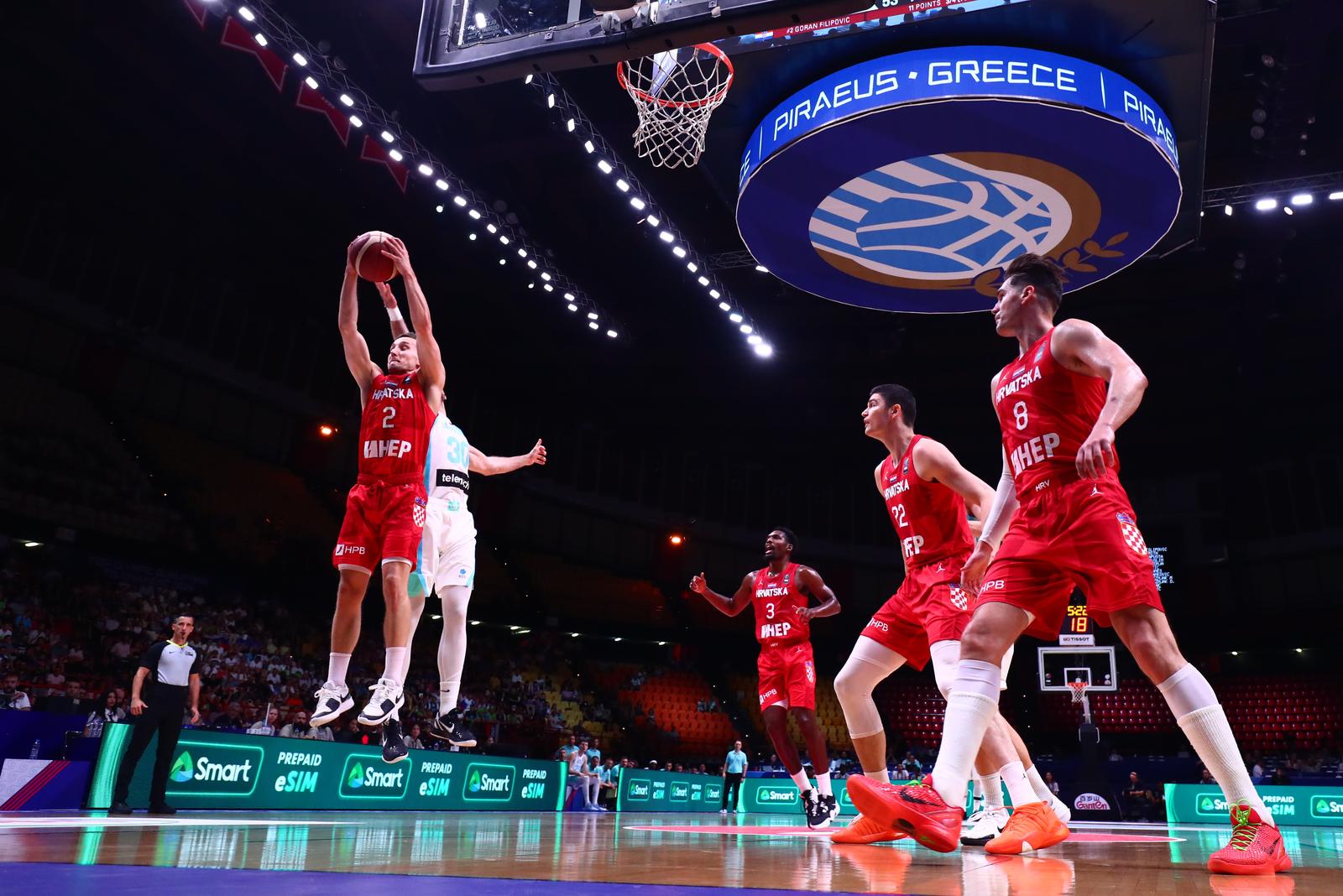 02.07.2024.; Grcka; Pirej - Kvalifikacijski kosarkaski turnir za Olimpijske igre u Parizu; Slovenija - Hrvatska.  Photo: Klodian Lato/EUROKINISSI/PIXSELL/PIXSELL