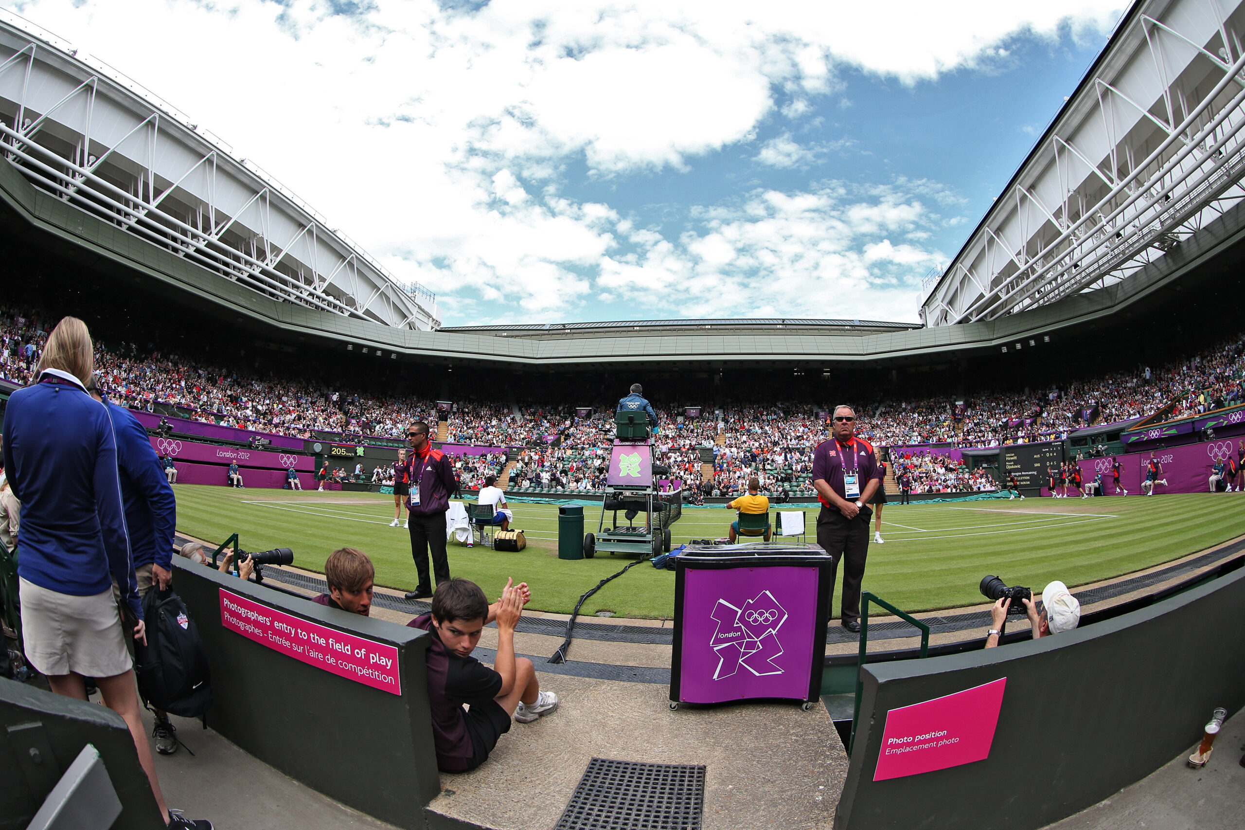 01.08.2012., Engleska, London - Olimpijske igre London 2012. Wimbledon, Novak Djokovic pobjedom nad Lleytonom Hewittom izborio je cetvrtfinale.rPhoto: Sanjin Strukic/PIXSELL
