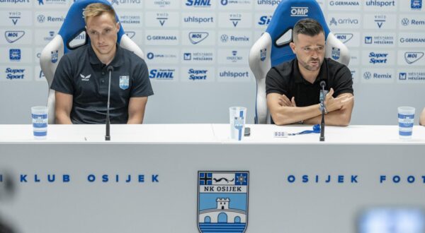 24.07.2024., Osijek, Opus Arena - Konferencija za medije NK Osijek, povodom 2. pretkola UEFA Konferencijske lige izmedju NK Osijek - FCI Levadia Tallinn. Photo: Davor Javorovic/PIXSELL
