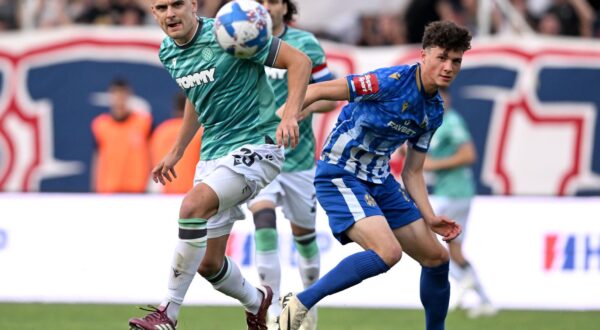 25.05.2024., stadion u Kranjcevicevoj ulici, Zagreb - SuperSport HNL, 36. kolo, NK Lokomotiva - HNK Hajduk. Marin Soticek, Filip Uremovic

 Photo: Marko Lukunic/PIXSELL