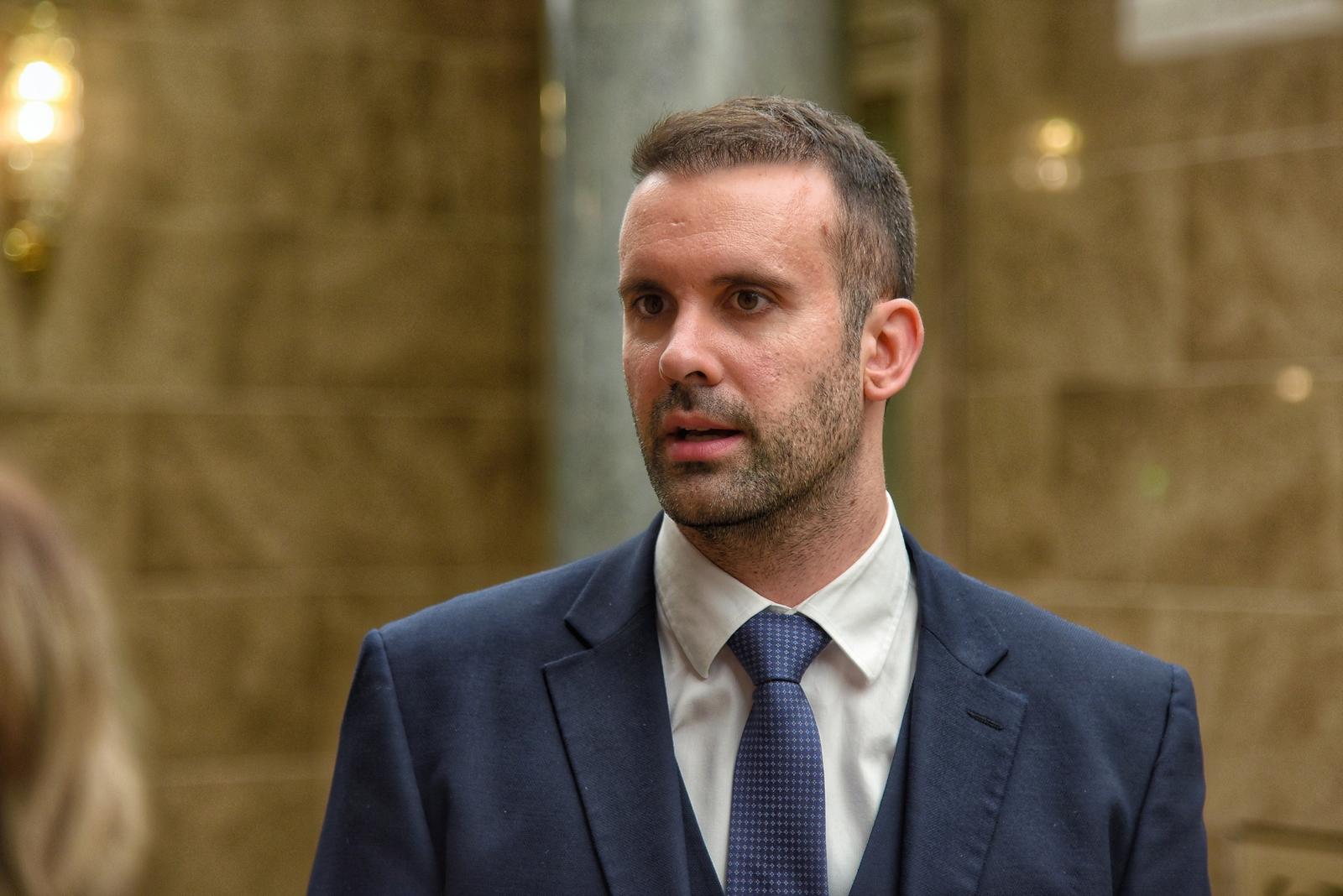 30, October, 2023, Podgorica - Mandatory for the composition of the government and leader of the Europe Now Movement (PES) Milojko Spajic on the eve of the session of the Parliament of Montenegro. Milojko Spajic.    

30, oktobar, 2023, Podgorica - Mandatar za sastav vlade i lider Pokreta Evropa sad (PES) Milojko Spajic uoci sednice parlamenta Crne Gore.     Photo: R.R./ATAImages/PIXSELL